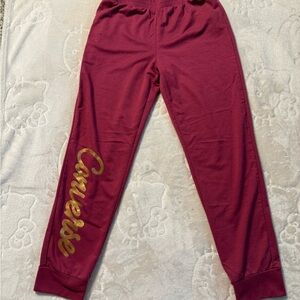 Converse Red and Gold Joggers with Elastic Waistband